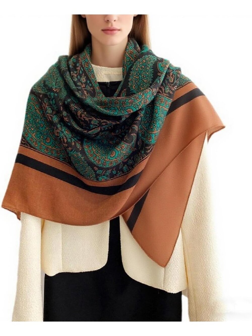 Large 51x51 Inch Square Scarf - Versatile Fashion Shawl, Hair Wrap & Neck Scarf